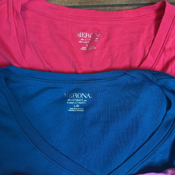 Merona V Neck Ultimate T shirt Supreme Set of 3 Size L - Picture 6 of 6